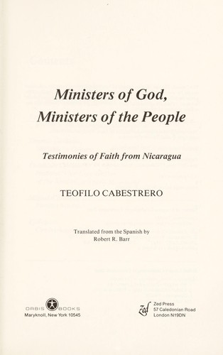 Cover for Ministers of God, ministers of the people