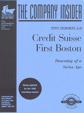 Cover for Credit Suisse First Boston