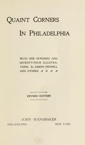 Cover for Quaint corners in Philadelphia