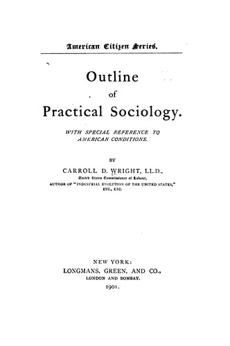 Cover for Outline of Practical Sociology: With Special Reference to American Conditions