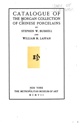 Cover for Catalogue of the Morgan collection of Chinese porcelains