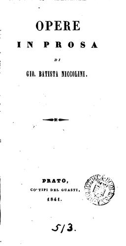 Cover for Opere in prosa