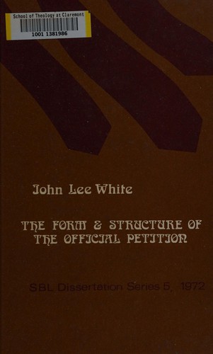 Cover for The form and structure of the official petition