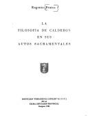 Cover for filosofia de Calderón en sus Autos sacramentales.