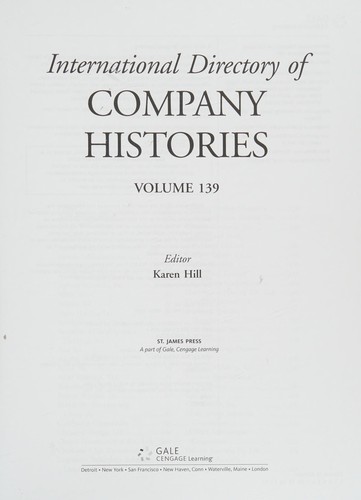 Cover for International directory of company histories