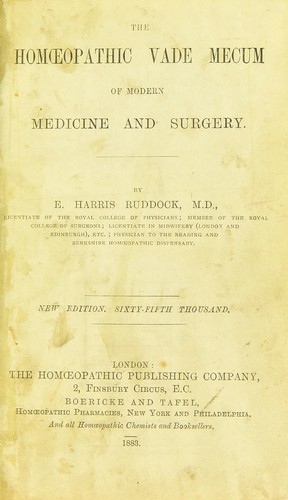 Cover for The hom¿opathic vade mecum of modern medicine and surgery