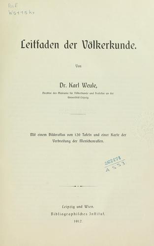 Cover for Leitfaden der Völkerkunde