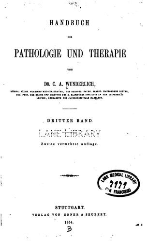 Cover for Handbuch der Pathologie und Therapie v.4 pt.1-2, 1856