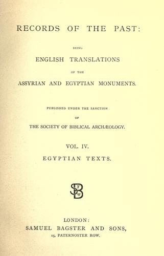 Cover for Records of the past