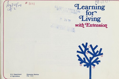 Cover for Learning for living with Extension