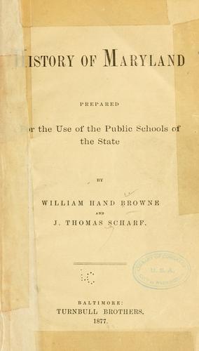 Cover for History of Maryland