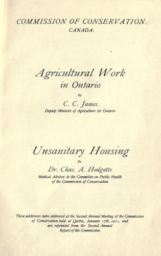 Cover for Agricultural work in Ontario