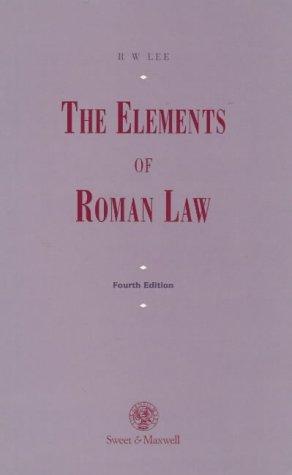 Cover for The Elements of Roman Law