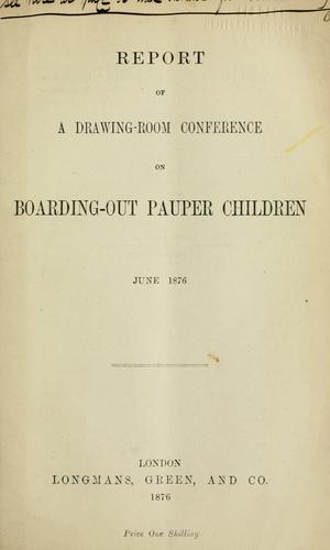 Cover for Report of a drawing-room conference on boarding-out pauper children