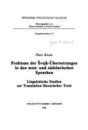 Cover for Probleme der Švejk-Übersetzungen in den west- und südslavischen Sprachen
