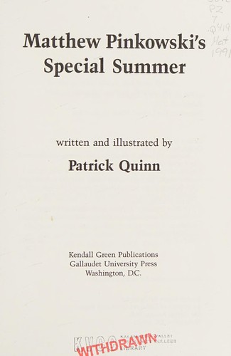 Cover for Matthew Pinkowski's Special Summer