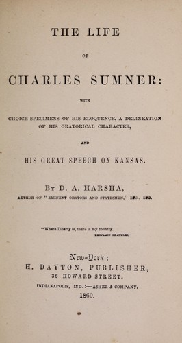 Cover for The life of Charles Sumner