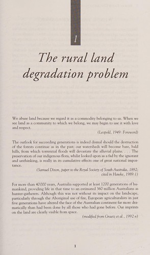 Cover for Rural land degradation in Australia