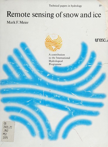 Cover for Remote sensing of snow and ice