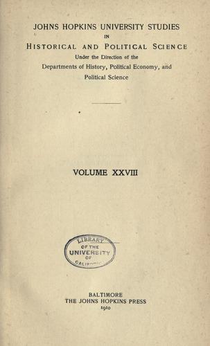 Cover for History of Reconstruction in Louisiana (through 1868)