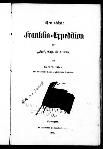 Cover for Den sidste Franklin-expedition med "Fox", Capt. M'Clintock