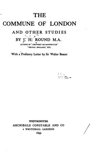 Cover for The commune of London