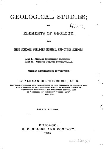 Cover for Geological studies; or, Elements of geology.