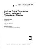 Cover for Nonlinear optical transmission processes and organic photorefractive materials