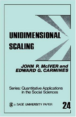 Cover for Unidimensional scaling