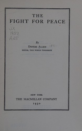 Cover for The fight for peace