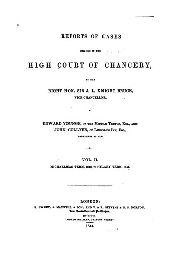 Cover for Reports of Cases Decided in the High Court of Chancery