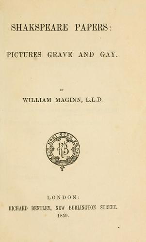 Cover for Shakspeare papers: Pictures grave and gay ...