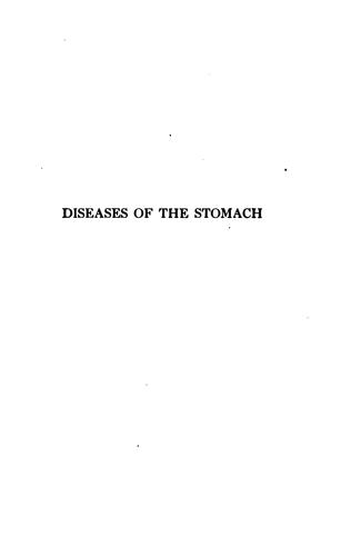 Cover for Diseases of the Stomach and Their Relation to Other Diseases