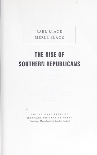 Cover for The rise of Southern Republicans