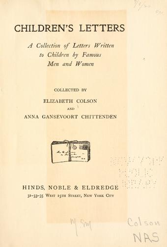 Cover for Children's letters