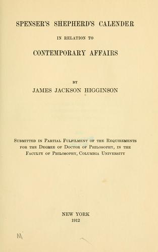 Cover for Spenser's Shepherd's calender in relation to contemporary affairs