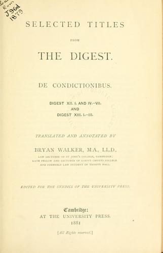 Cover for Selected titles from the Digest