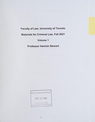 Cover for Materials for criminal law