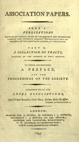 Cover for Association papers.