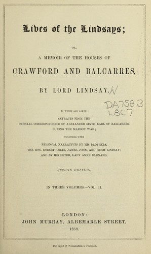 Cover for Lives of the Lindsays
