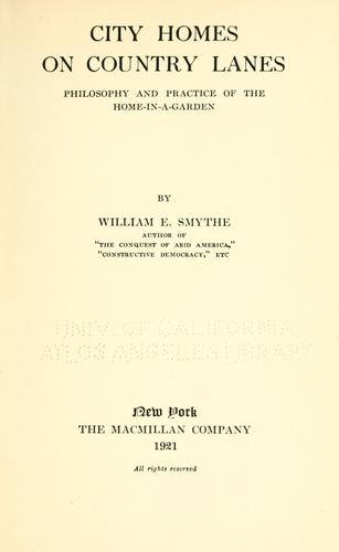 Cover for City homes on country lanes
