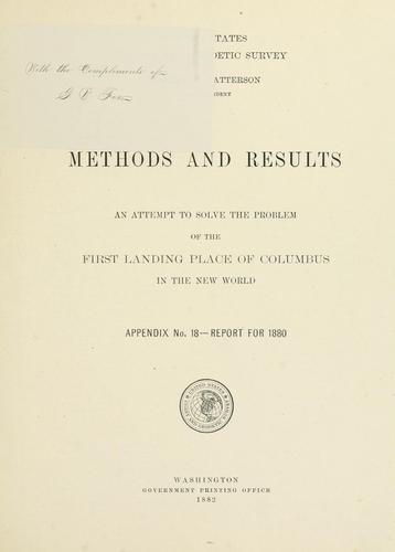 Cover for An attempt to solve the problem of the first landing place of Columbus in the New world.