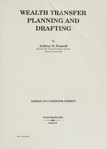 Cover for Wealth transfer planning and drafting