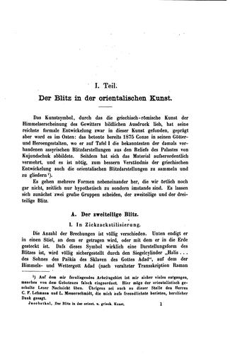 Cover for Der Blitz in der orientalischen und griechischen Kunst: Ein ...
