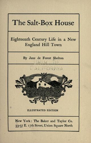 Cover for The salt-box house