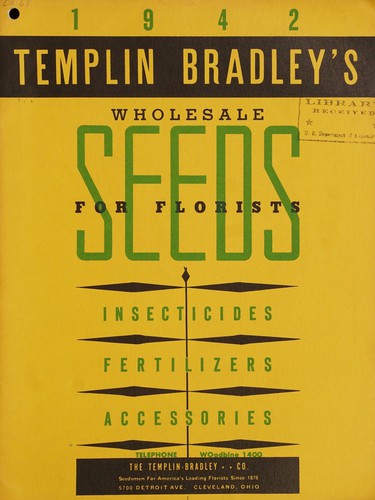 Cover for Templin-Bradley's wholesale seeds for florists, 1942