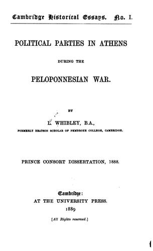 Cover for Political parties in Athens during the Peloponnesian war.