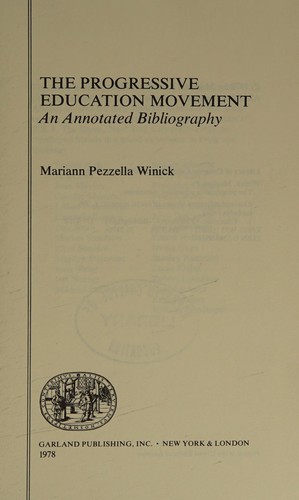 Cover for The progressive education movement