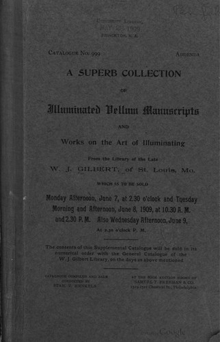 Cover for A Superb Collection of Illuminated Vellum Manuscripts and Works on the Art of Illuminating