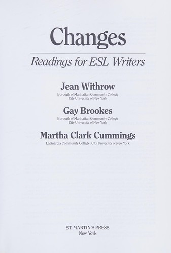 Cover for Changes